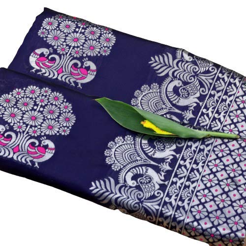 Silver peacock Banarasi Silk Saree