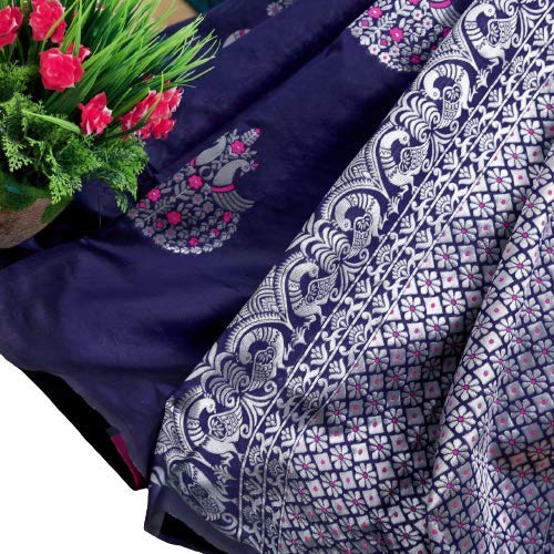Silver peacock Banarasi Silk Saree