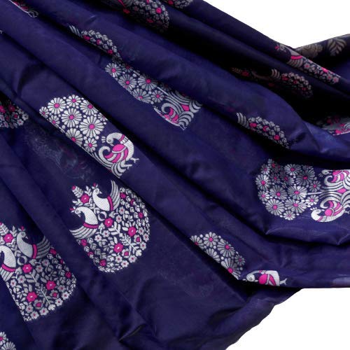 Silver peacock Banarasi Silk Saree