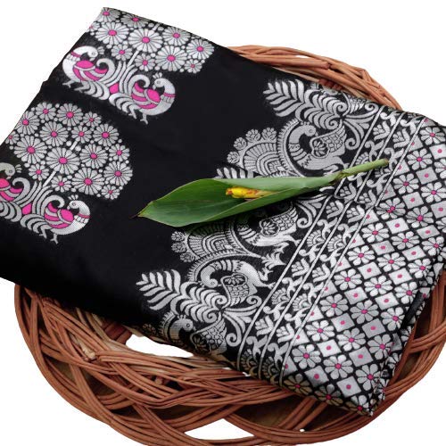 Silver peacock Banarasi Silk Saree