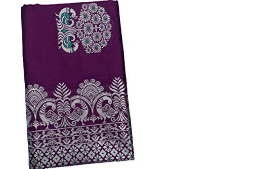 Silver peacock Banarasi Silk Saree