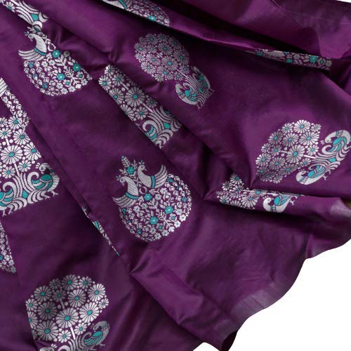 Silver peacock Banarasi Silk Saree