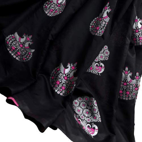 Silver peacock Banarasi Silk Saree