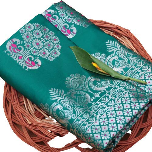 Silver peacock Banarasi Silk Saree