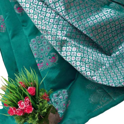 Silver peacock Banarasi Silk Saree