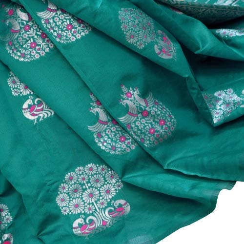 Silver peacock Banarasi Silk Saree