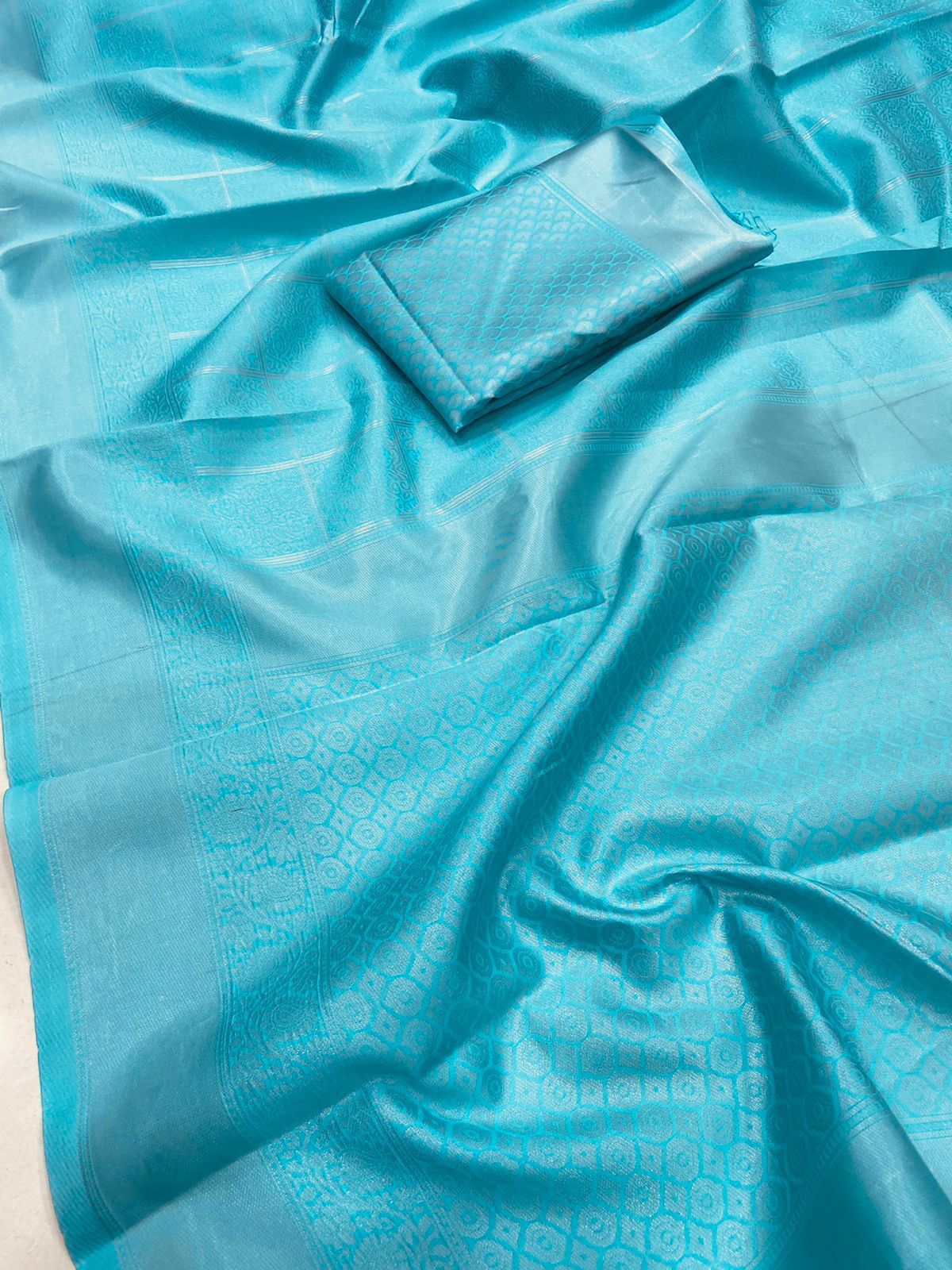 Sky soft Banarasi Silk Saree